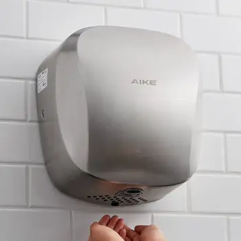 AIKE Air Tank Сверхмощная автоматическая сушилка для рук с фильтром HEPA, одобренная UL, 1450 Вт, машина для сушки рук с матовой отделкой из нержавеющей стали