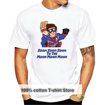 Мужская футболка с принтом, Хлопковые футболки с круглым вырезом, Женская футболка Zoom zoom zoom to the Moon, moon moon Henry Danger, С коротким рукавом