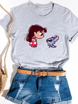 Женская футболка Disney, прекрасный акварельный тренд 90-х, женская мода, одежда с героями мультфильмов, Верхняя одежда, повседневные графические футболки