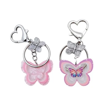 Модный брелок с полой бабочкой в виде сердца, Милый Крутой рюкзак, Брелки для ключей, Сумочки, женские украшения для девочек, подарок F19D