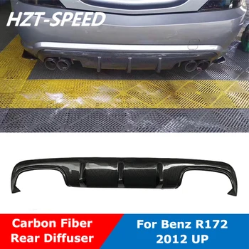 Карбоновый диффузор заднего бампера AMG для губ и подбородка для BENZ SLK Series R172 Coupe Car Body Kit Tuning 2012 Up