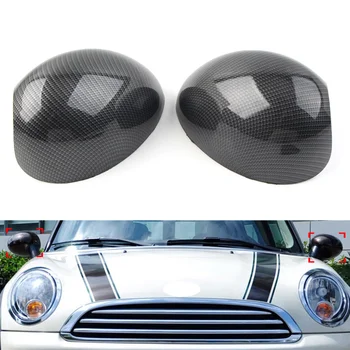 1 Пара чехлов для автомобильных зеркал заднего вида из углеродного волокна для Mini R55 R56 R57 R58 R59 R60 R61