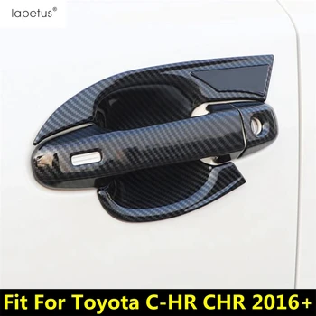 Внешняя Дверная ручка автомобиля, Защитная крышка чаши, Накладка для Toyota C-HR CHR 2016-2021, Аксессуары из АБС-хрома /углеродного волокна, Экстерьер