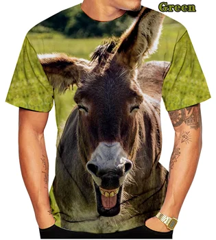 2022 Горячая Новейшая Мужская футболка с 3D-принтом Lovely Donkey для женщин/Мужчин