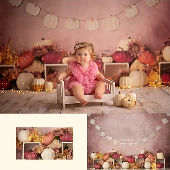 Тема Розовой тыквы Фоновые рисунки для праздничного торта для детей и девочек Реквизит для фотосессии для новорожденных Декоры для фотосессий на ферме Осеннего урожая