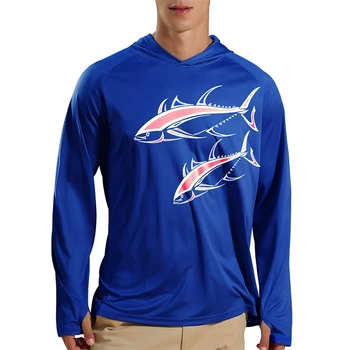 Мужская рыболовная рубашка Для любителей Океанской Рыбалки, Спортивные Топы на открытом воздухе, Футболки Для Бега UPF50 + Мужская Рыболовная рубашка С капюшоном с длинным рукавом