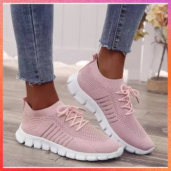 2023 Розовая спортивная обувь Женские кроссовки для бега, легкая дышащая обувь для спортзала без застежек, легкая Дышащая обувь