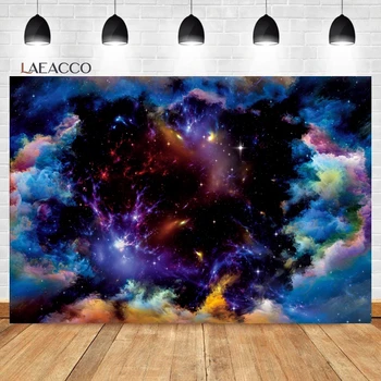 Laeacco Таинственная Галактика Туманность Фон Мечтательная Вселенная Космическое пространство Абстрактные пейзажи Фон для портретной фотографии для детей и взрослых