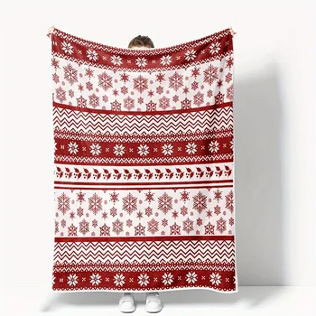 Рождественское флисовое одеяло на зиму, Супер Мягкое Теплое Двустороннее Пушистое Флисовое Праздничное одеяло в виде Снежинки для дивана