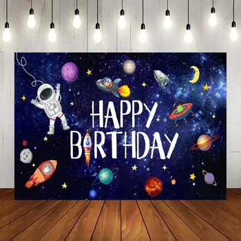 Мультяшный космический фон Революция вокруг Солнца Живописный Фон для фотосъемки детского Дня рождения