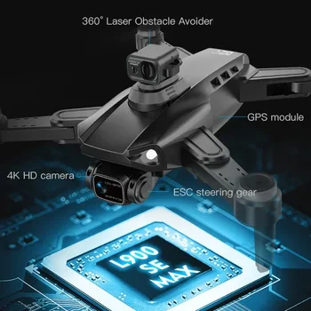 Камера 360 ° Для обхода препятствий с бесщеточным двигателем RC Квадрокоптер GPS 4K Профессиональный мини-дрон 5G WiFi FPV L900 Pro Se Max Drone